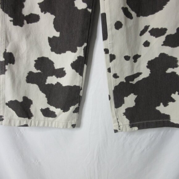 Wild Fable Denim High Rise Brown Cow Print Wide Leg Cream Indie Size Large NWT - Picture 5 of 9